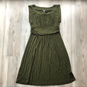 ModCloth Gilli Green Dress Empire Waist Ruched